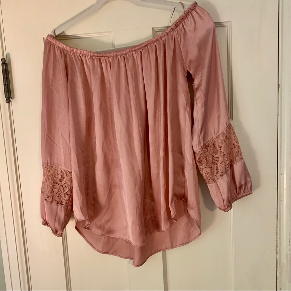 Peach off the shoulder top